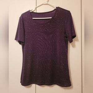 Purple Shimmer Starry Print Top
